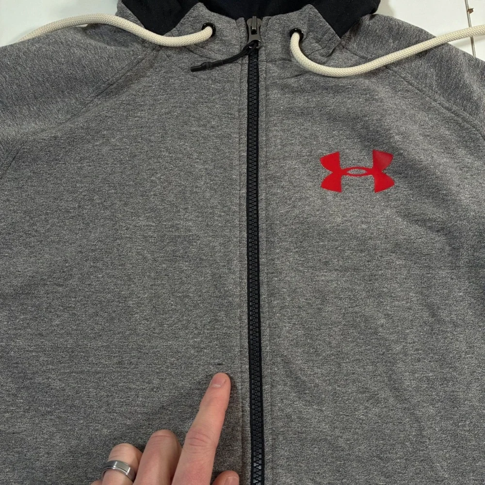 Under Armour Muhammad Ali Hoodie Medium Grey Black Full Zip UA Boxing Jacket - Picture 6 of 11
